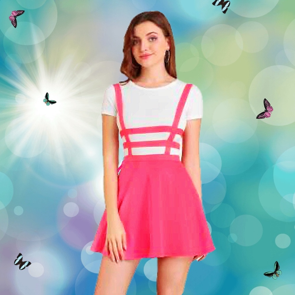 Hot Pink Banded Skater Skirt/Dress NWT 14" waist (has lots of stretch) - Picture 4 of 4